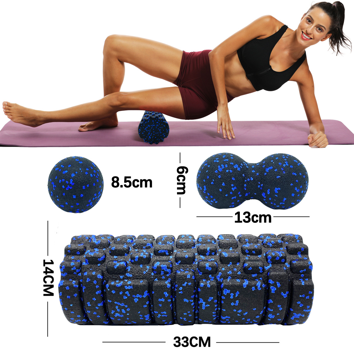 3 buah Set rol Yoga pijat bola - Foam Roller Trigger Point ulasan dan harga