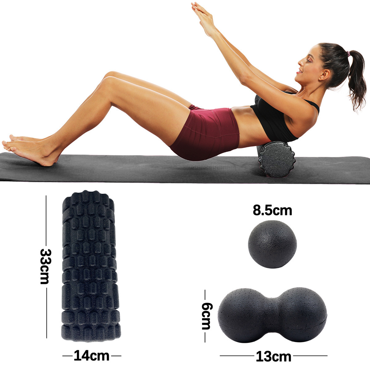 3 buah Set rol Yoga pijat bola - Foam Roller Trigger Point ulasan dan harga